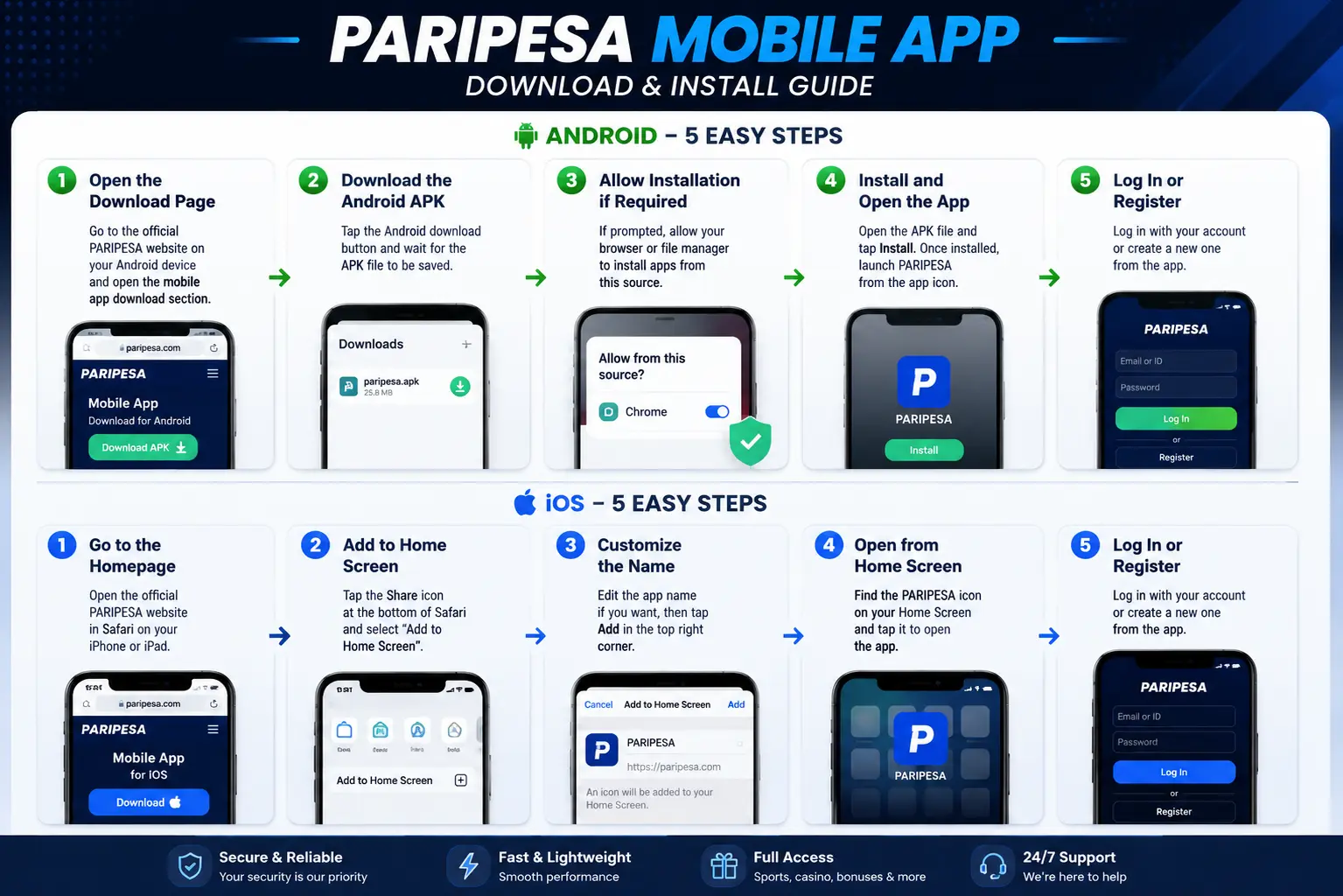 PARIPESA mobile app for Android / IOS