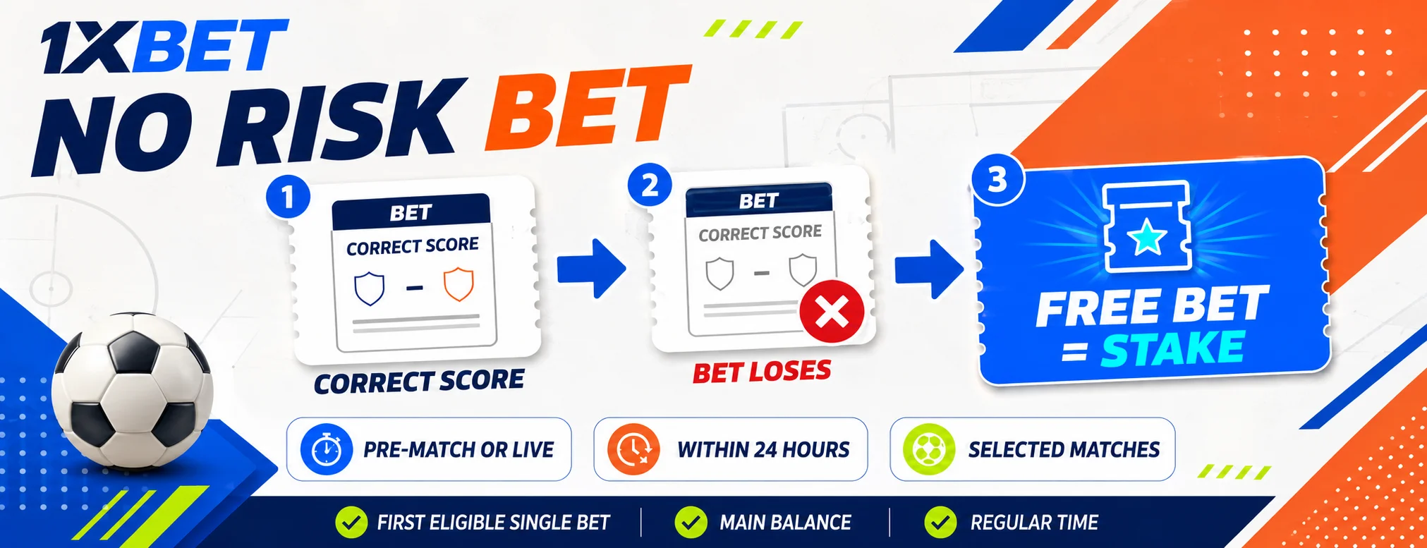 1XBET No Risk Bet