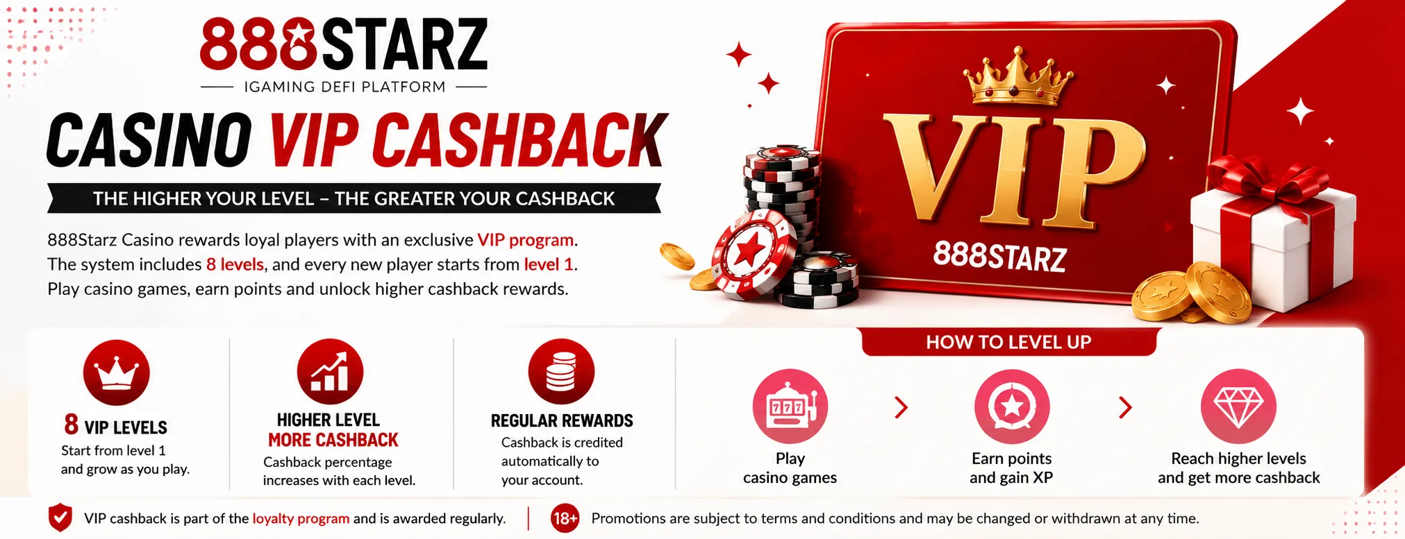 888Starz Casino VIP Cashback