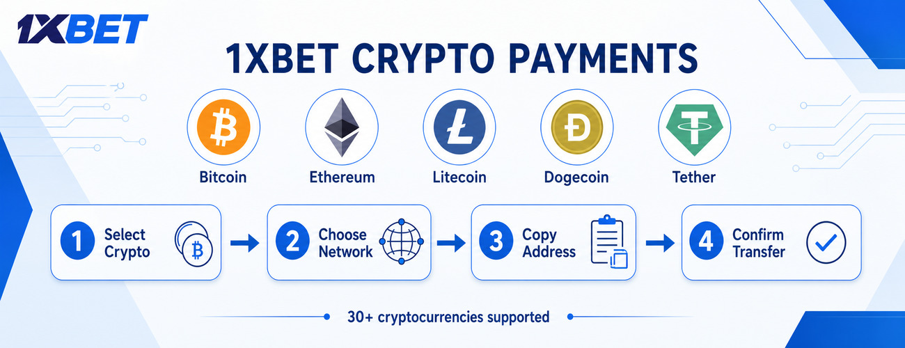 1XBET cryptocurrency deposits with Bitcoin