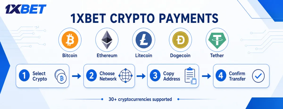 1XBET cryptocurrency deposits with Bitcoin