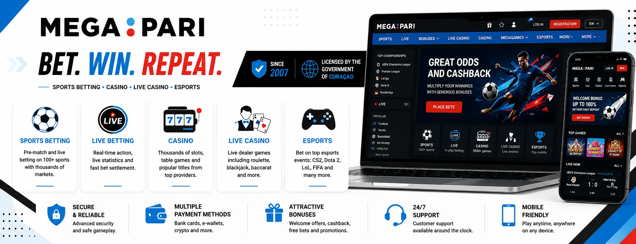 MegaPari sports betting and casino platform