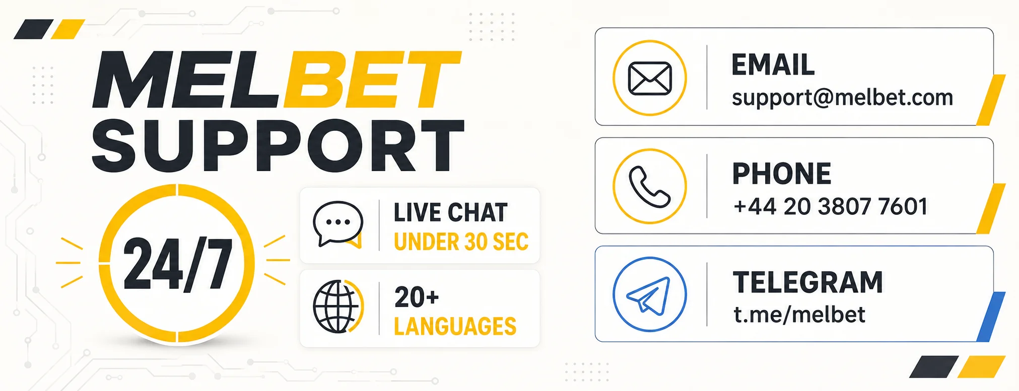MELBet customer support contact options